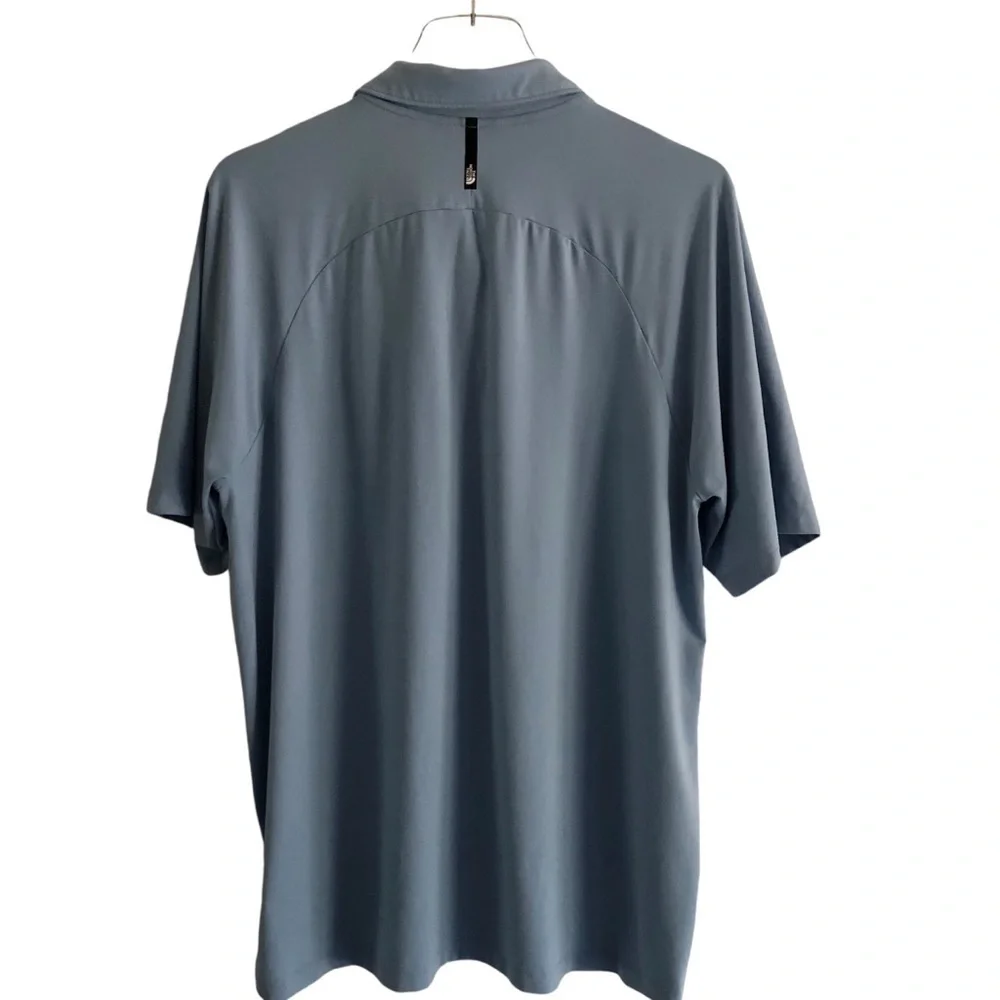 The North Face Mens Polo Shirt Dune Sky Short Sleeve Steel Blue Large
